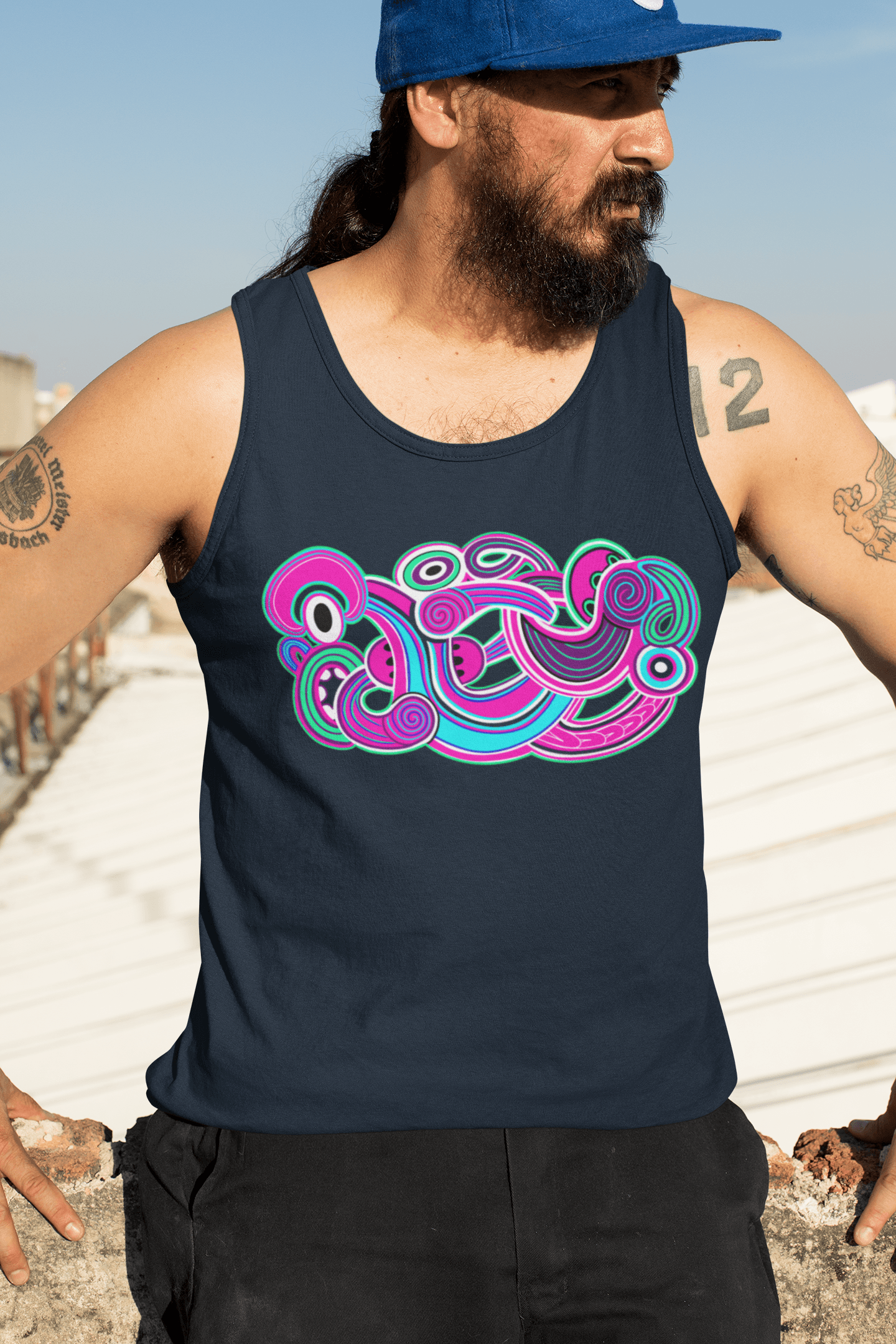 Kahukura - Singlet (Pink and Green Design) - River Jayden Art