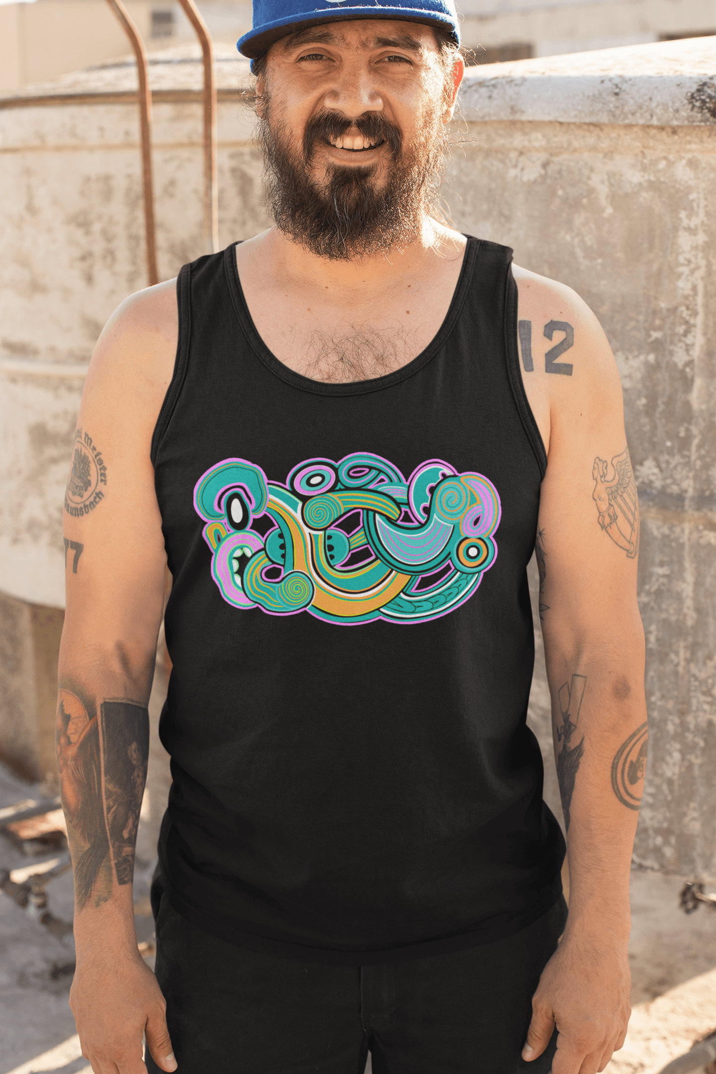 Kahukura - Singlet (Pink and Green Design) - River Jayden Art