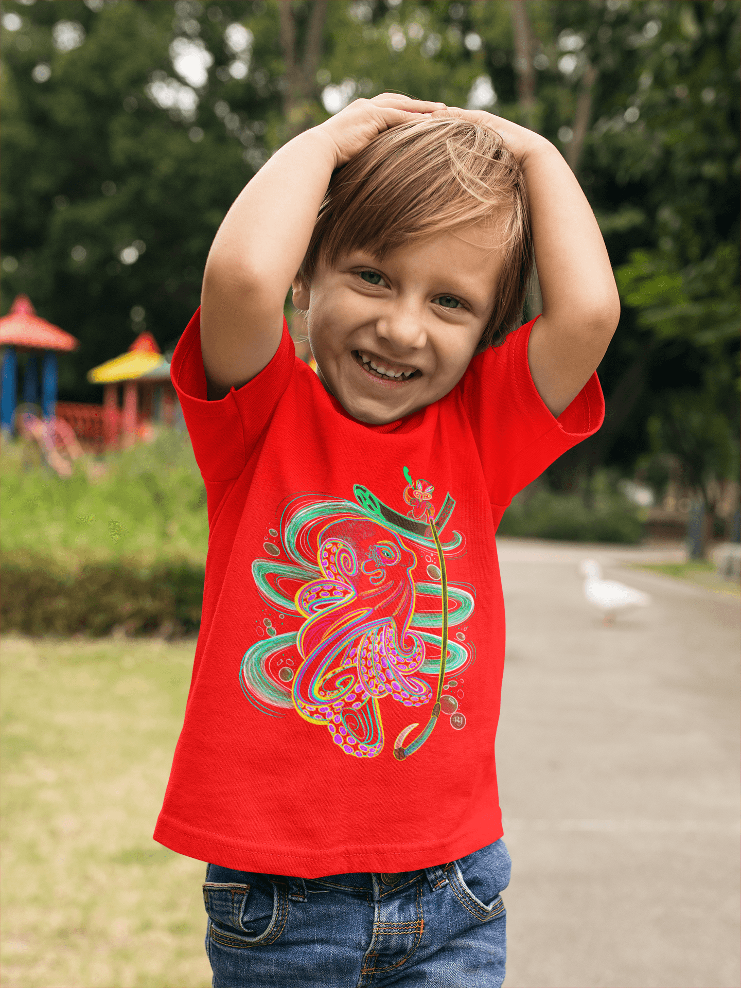 Kupe and Te Wheke Kids/Youth T-Shirt - River Jayden Art