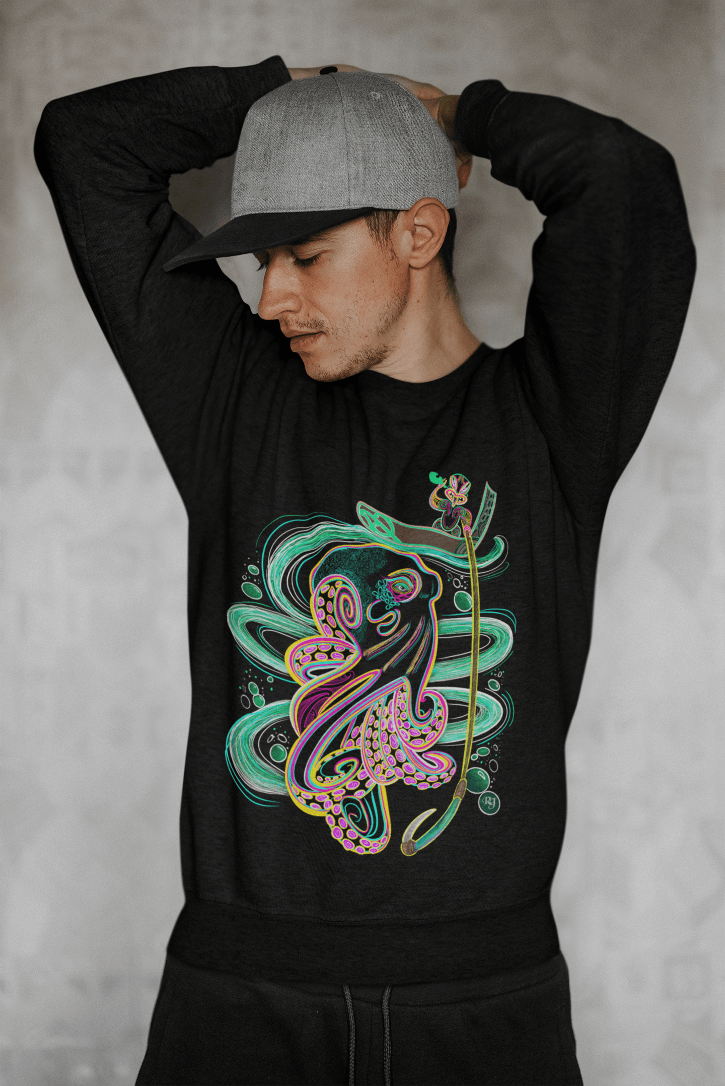 Kupe and Te Wheke Unisex Crew - River Jayden Art