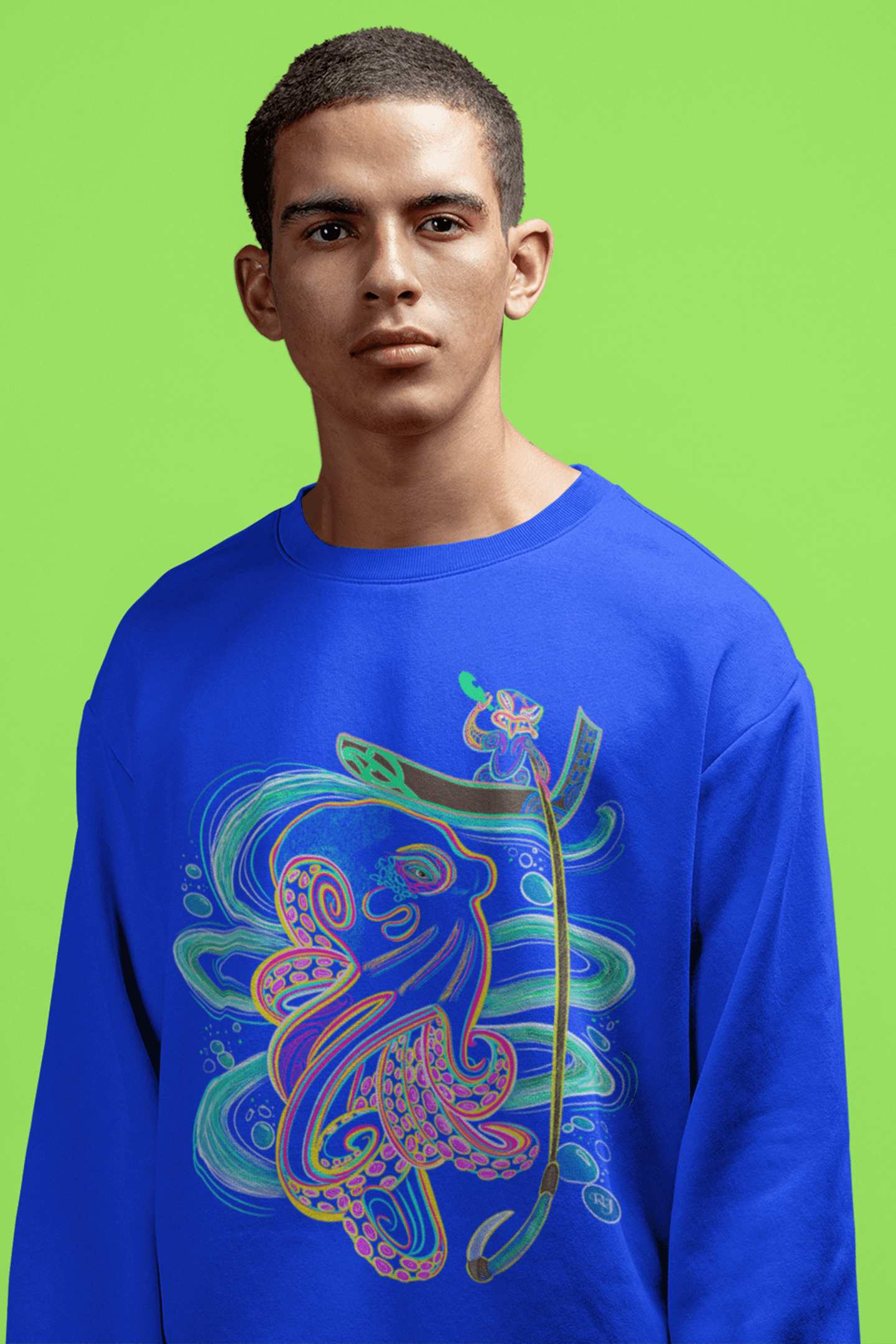 Kupe and Te Wheke Unisex Crew - River Jayden Art