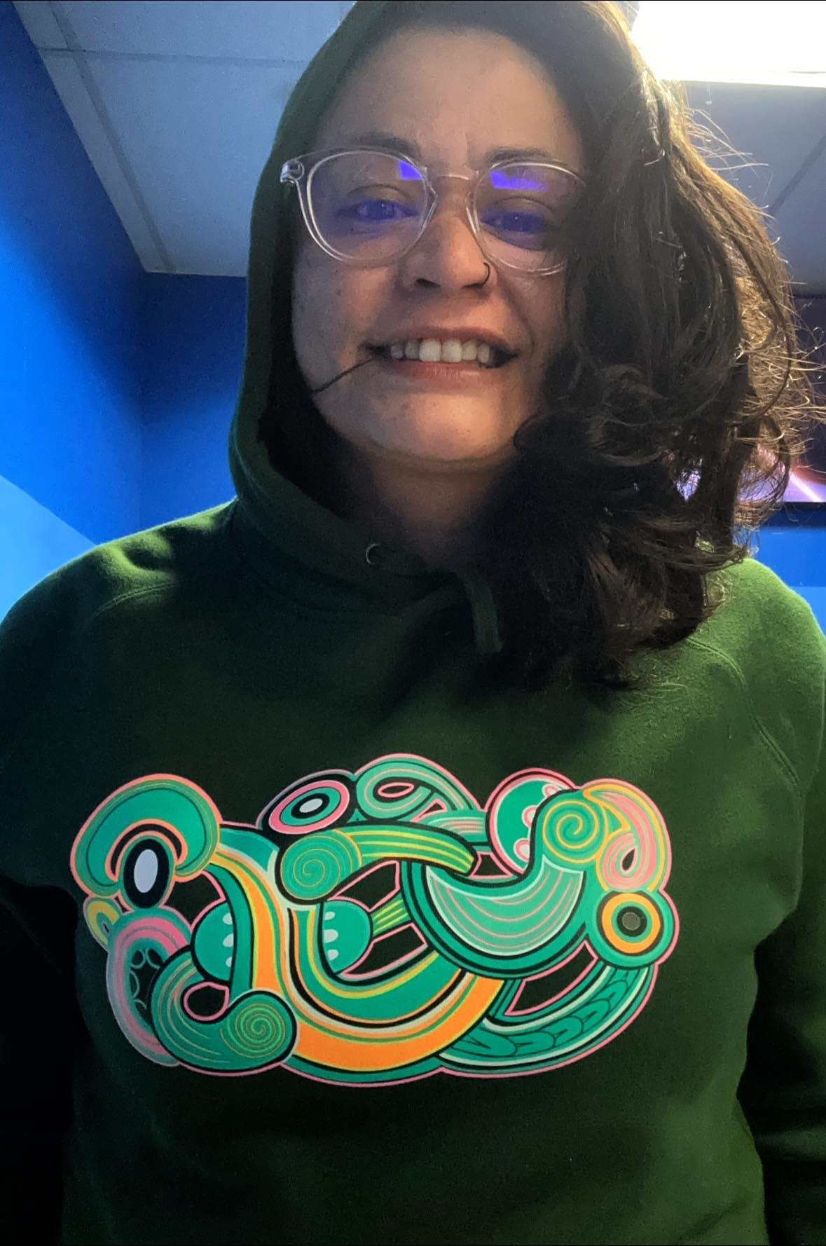 Te Tihi o Kahukura - Hoodie (Green Design) - River Jayden Art
