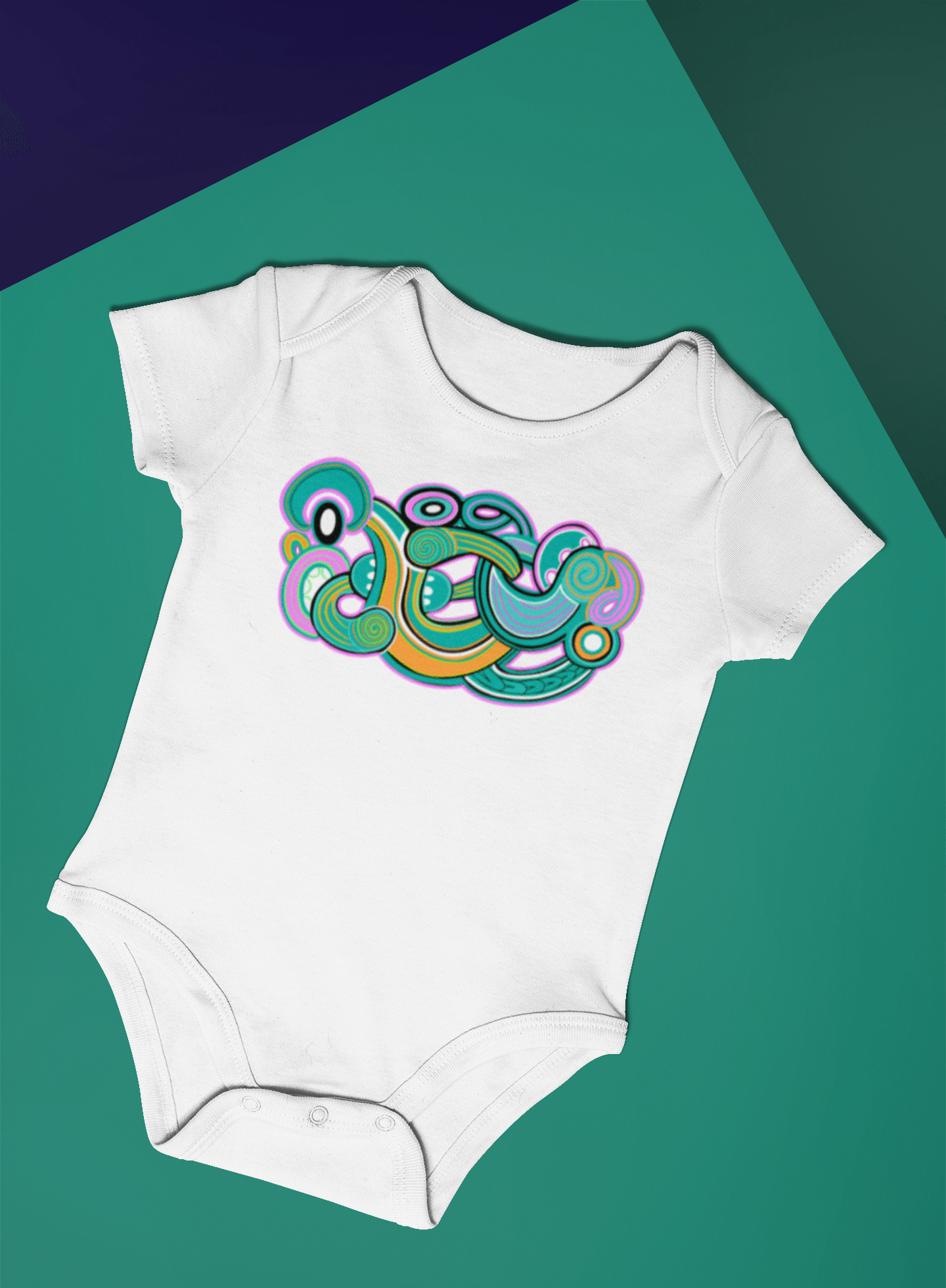 Te Tihi o Kahukura - Pēpē onesie (Green Design) - River Jayden Art