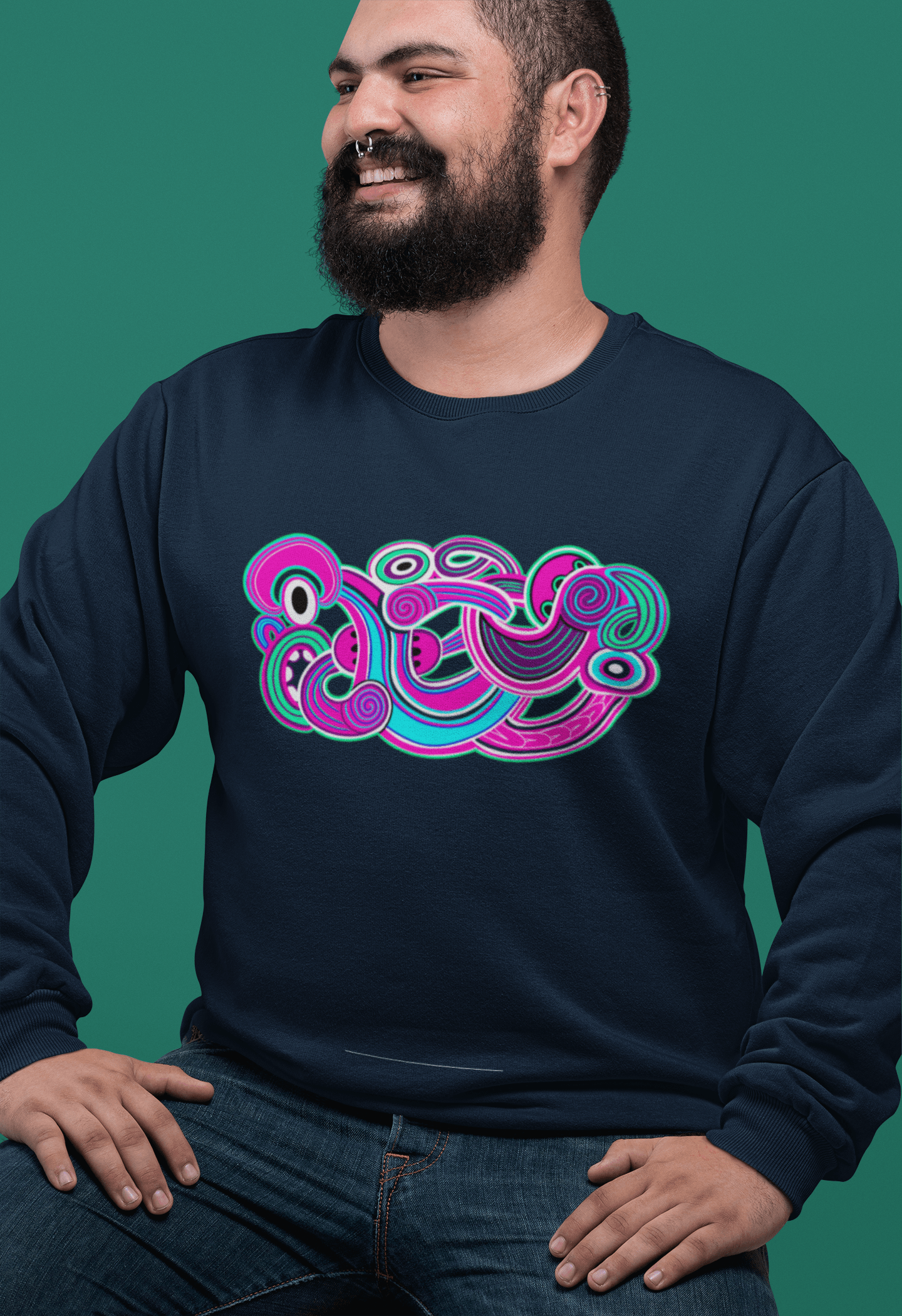 Te Tihi o Kahukura - Plus Size Crew (Pink Design) - River Jayden Art