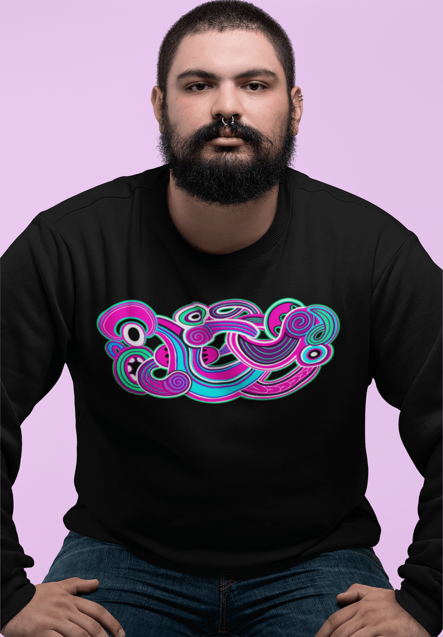 Te Tihi o Kahukura - Plus Size Crew (Pink Design) - River Jayden Art
