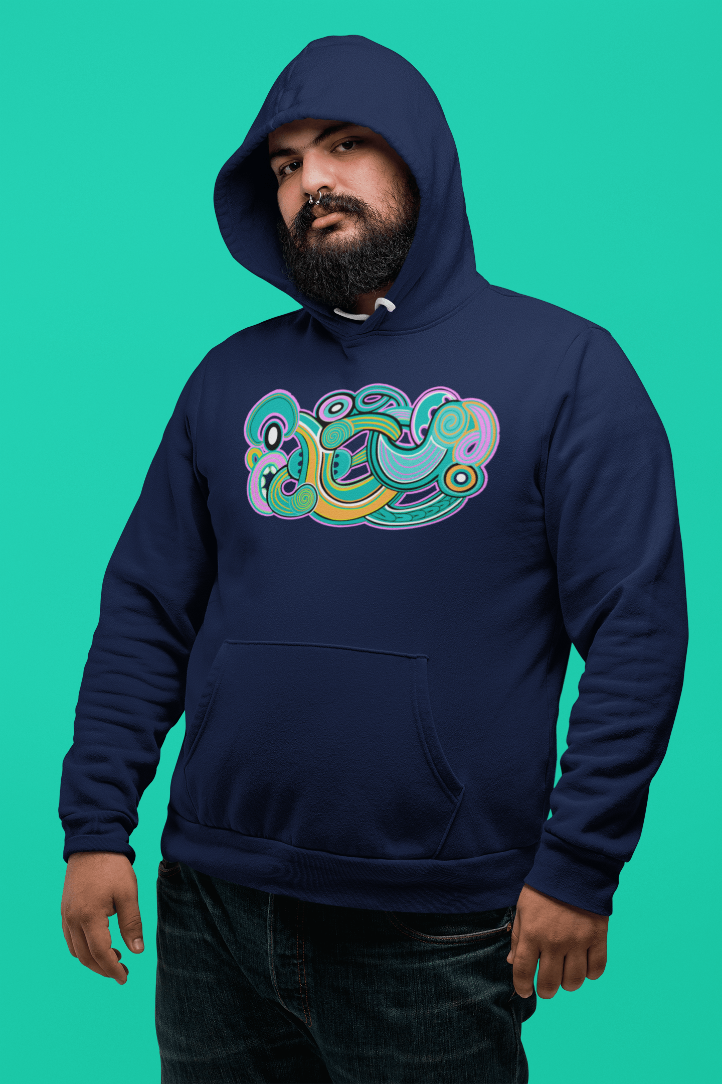 Te Tihi o Kahukura - Plus Size Hoodie (Green Design) - River Jayden Art