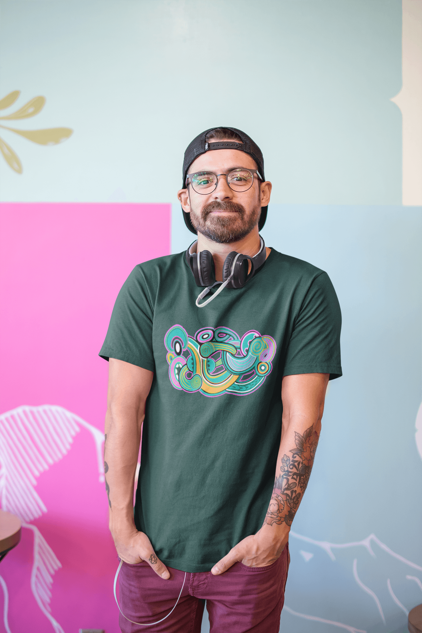 Te Tihi O Kahukura - T-shirt (Green Design) - River Jayden Art