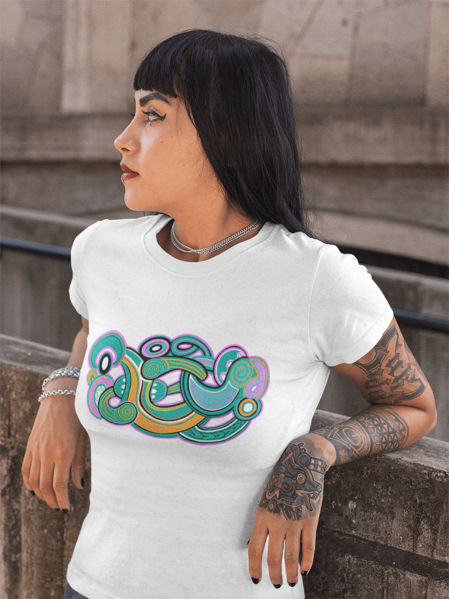Te Tihi o Kahukura - Wāhine T-Shirt (Green Design) - River Jayden Art