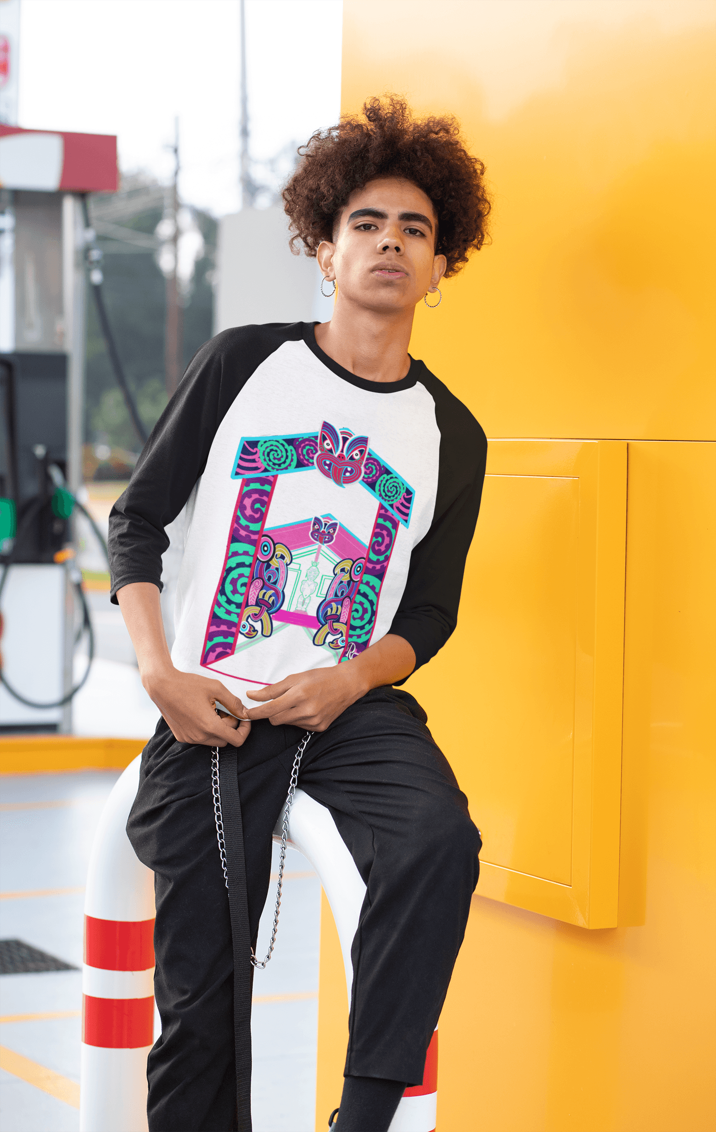 Waharoa - Raglan T-shirt - River Jayden Art