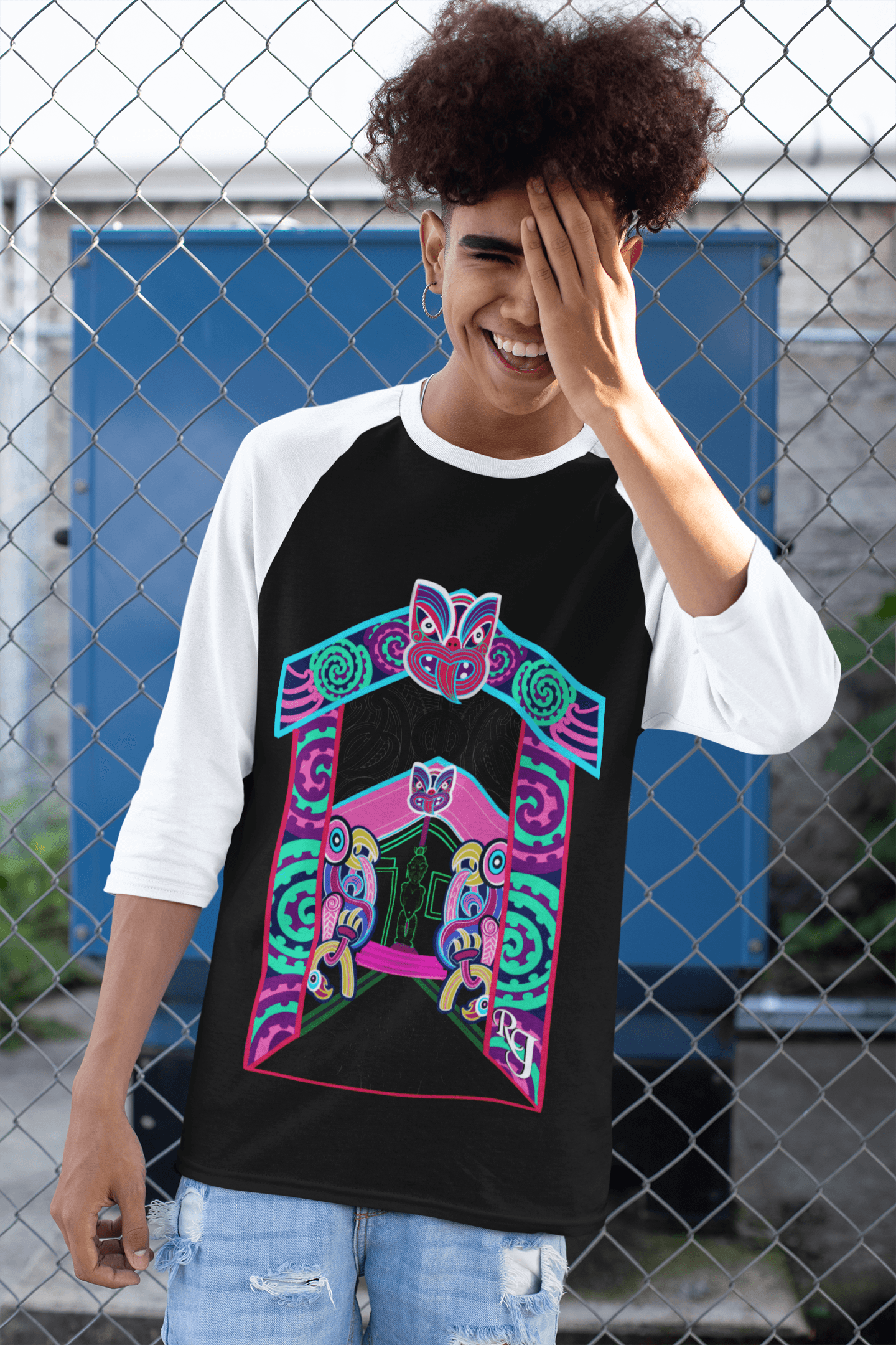 Waharoa - Raglan T-shirt - River Jayden Art
