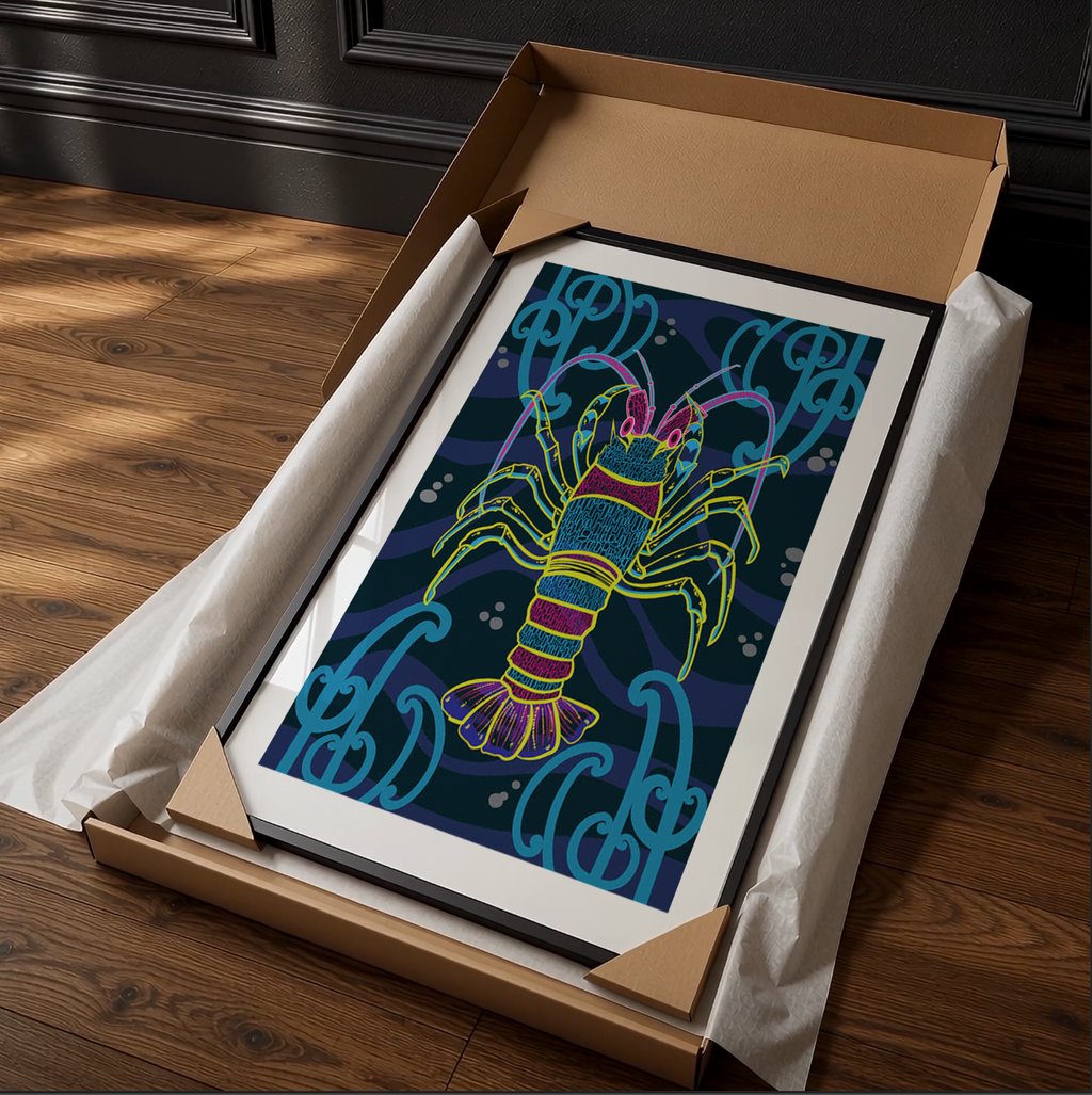 "Ngā Tai o Kaikōura" - Glass Framed Print
