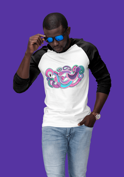Kahukura - Raglan T-shirt (Pink Design) - River Jayden Art