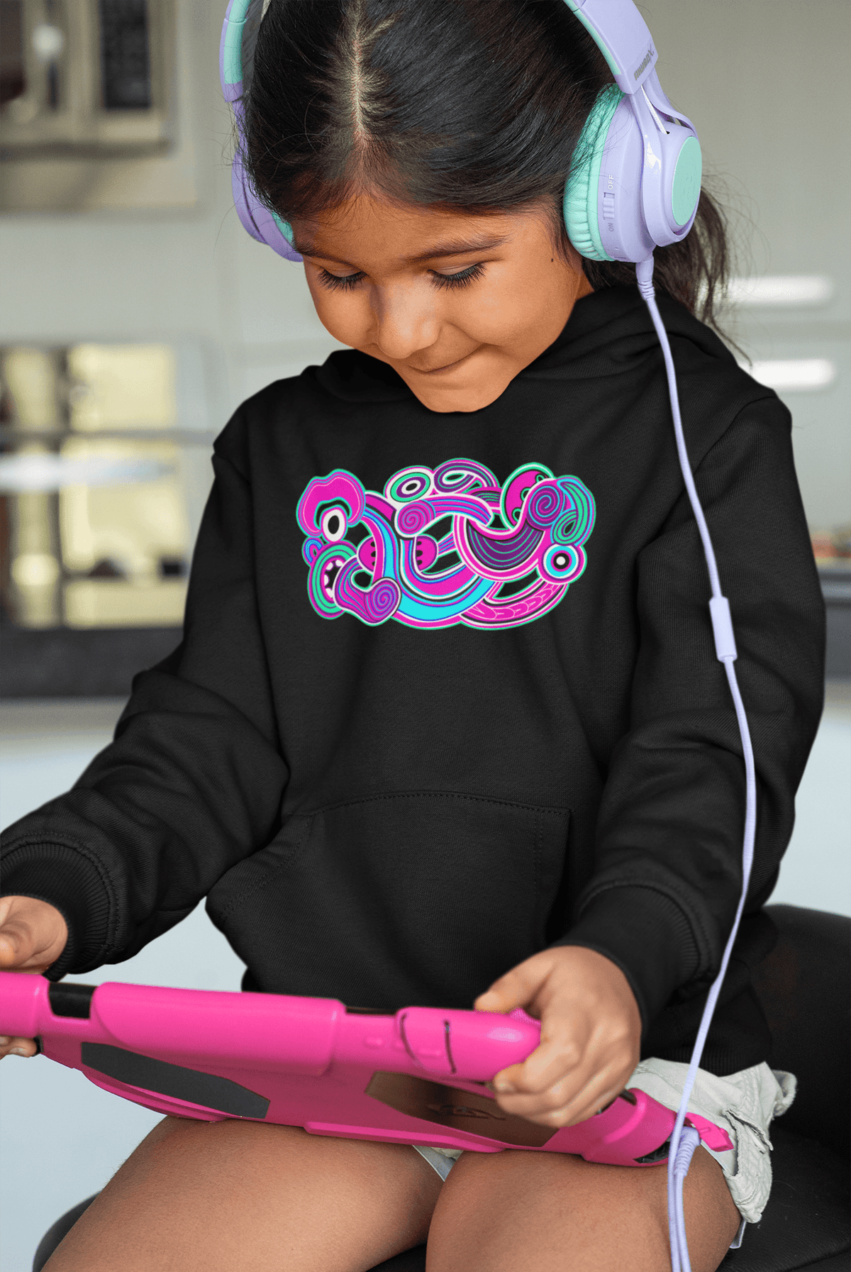Te Tihi o Kahukura - Kids Hoodie (Pink Design) - River Jayden Art
