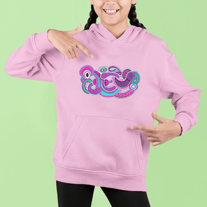 Te Tihi o Kahukura - Kids Hoodie (Pink Design) - River Jayden Art