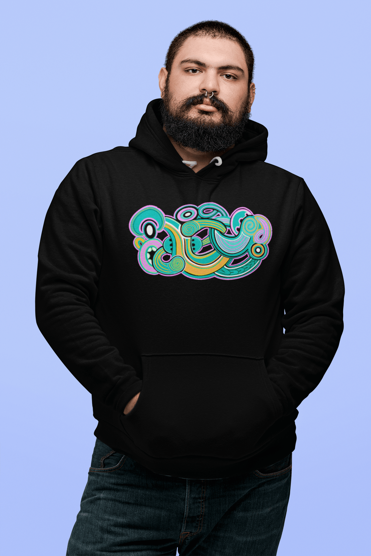 Te Tihi o Kahukura - Plus Size Hoodie (Green Design) - River Jayden Art