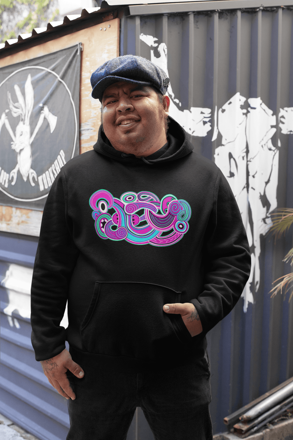 Te Tihi o Kahukura - Plus Size Hoodie (Pink Design) - River Jayden Art