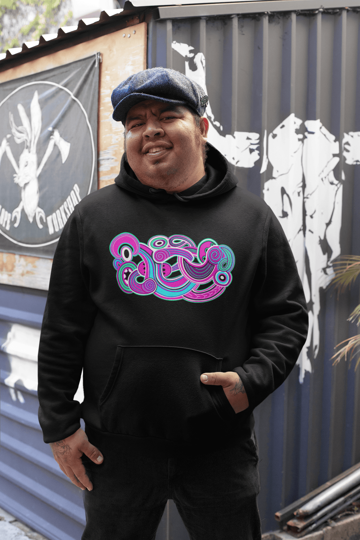 Te Tihi o Kahukura - Plus Size Hoodie (Pink Design) - River Jayden Art