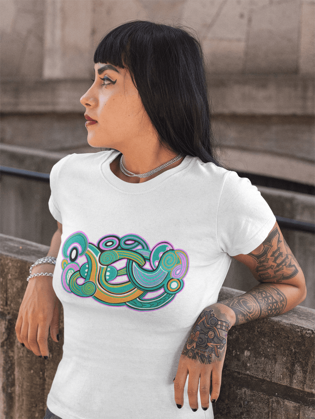 Te Tihi o Kahukura - Wāhine T-Shirt (Green Design) - River Jayden Art