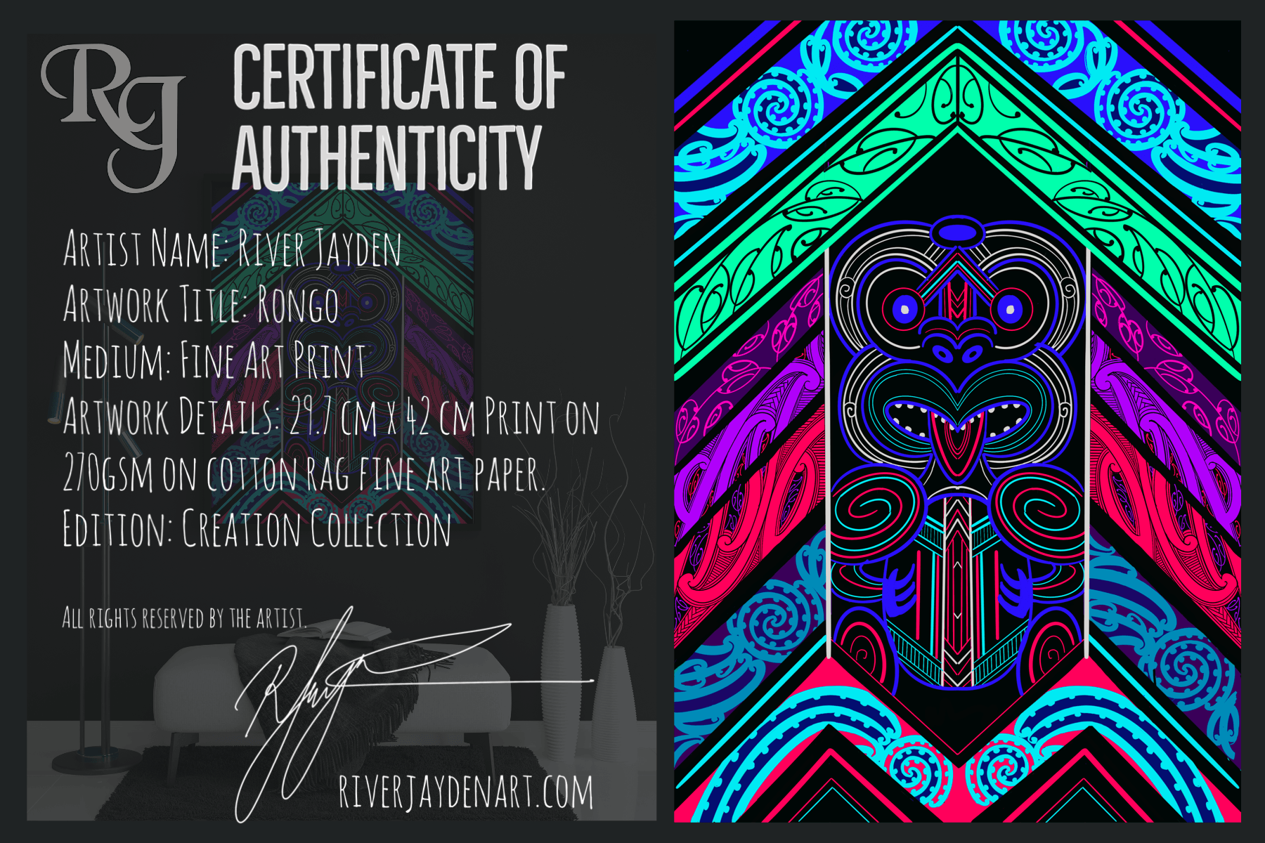 "SOLD: The Balance of Rongo" - Limited Edition Signed Print - River Jayden Art