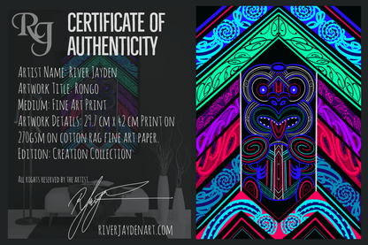 "SOLD: The Balance of Rongo" - Limited Edition Signed Print - River Jayden Art